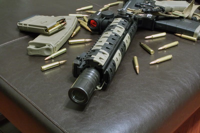 Handguards longer than Barrel with a muzzle brake