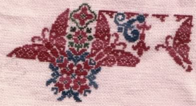 Taking flight 1 Designed by Sampler Cove 1x1 on 35 ct linen