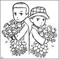 Pet Shop Boys - Neil Tennant and Chris Lowe holding roses as shown in the Behavior album