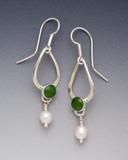Sterling Silver earrings w/stones Drop shape