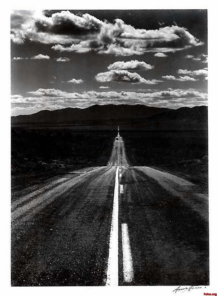 ansel adams photography road. (photo by Ansel Adams))