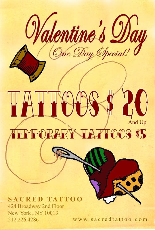 For one day only, Sacred Tattoo is offering a deal that is too good to be 