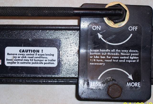 Trailer sway bar and leveler - Sunline Coach Owner's Club