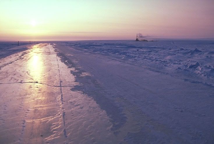 Winter ice road
