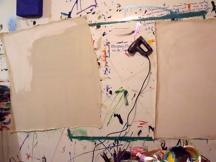 LoonFamily canvas stretched and priming March312011