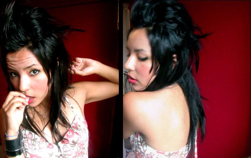 long hair girl mohawk. Emo Girl with long hair