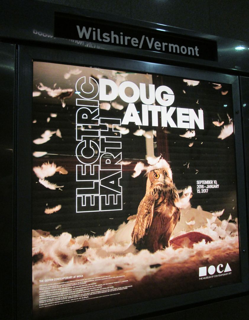 MOCA poster in Wilshire/ Western subway station