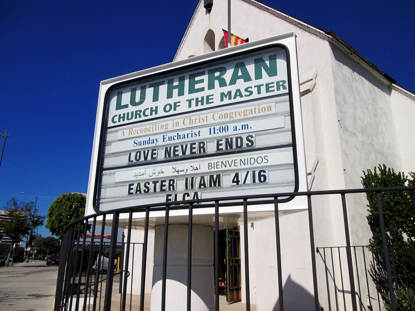 LCM Easter street sign