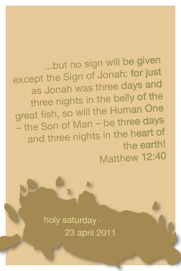 holy saturday sign of jonah