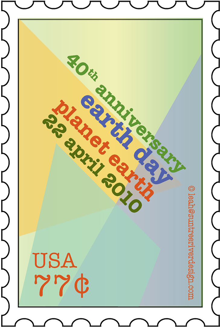 earth day stamp Bauhaus