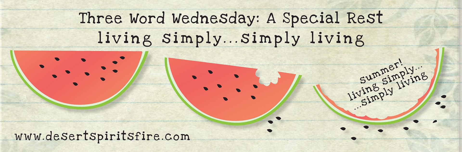 three word wednesday watermelon banner