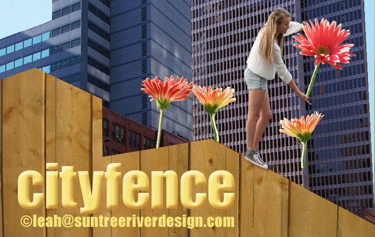 city fence gathering flowers