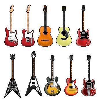 drawings of guitars