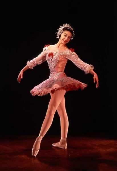 Ballerina Margot Fonteyn performing as a guest dancer with the Mariinsky Ballet in Saint Petersburg (Leningrad), Russia in 1948. Russian photograph. (Credit: Wikipedia Encyclopedia.)