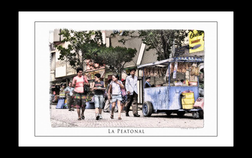 Photograph of a family taking a walk through La Peatonal Street in Panama City, Panama. (Credit: Omar Upegui R./Michael Moore)