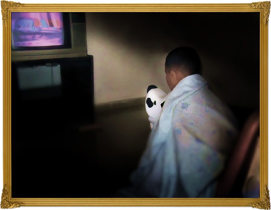 Third photograph of Abdiel modified by Michael Moore recreating the effects of a masterpiece painting.