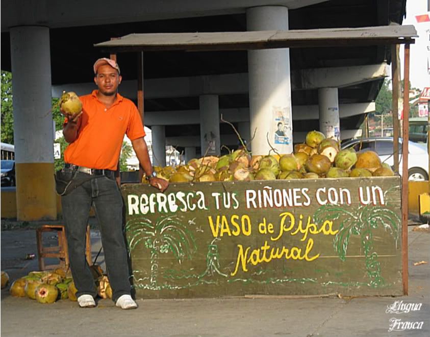Photograph of Cristian offering me a coconut late afternoon yesterday. (Credit: Omar Upegui R.)
