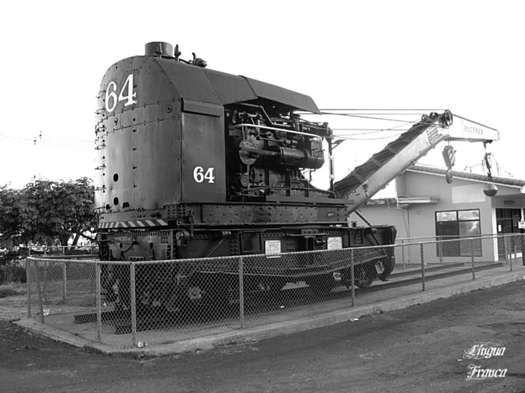Photograph of a large 75 ton steam engine railway crane built by the Bucyrus Co., South Milwaukee, Wis. The picture was taken on March 22, 2009. (Credit: Omar Upegui R.)