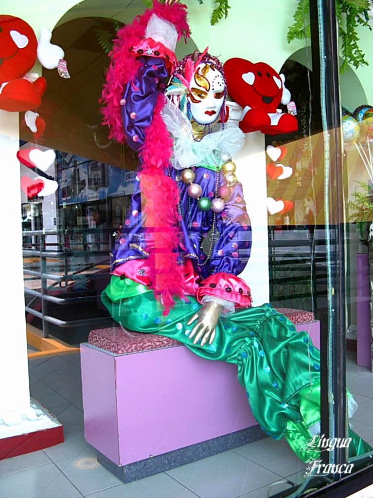 Photograph of the mannequin at Floristería Emannuel. I apologize for the reflections on the picture, but I couldnt get rid of them. Please enjoy the picture as a whole overlooking the reflections problems. (Credit: Omar Upegui R.)