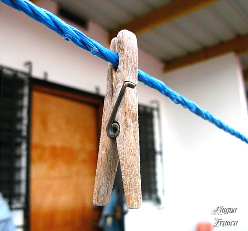 This is the only wooden clothespin that I could find. They are being replaced by platic ones which seem to have a longer life. (Credit: Omar Upegui R.)