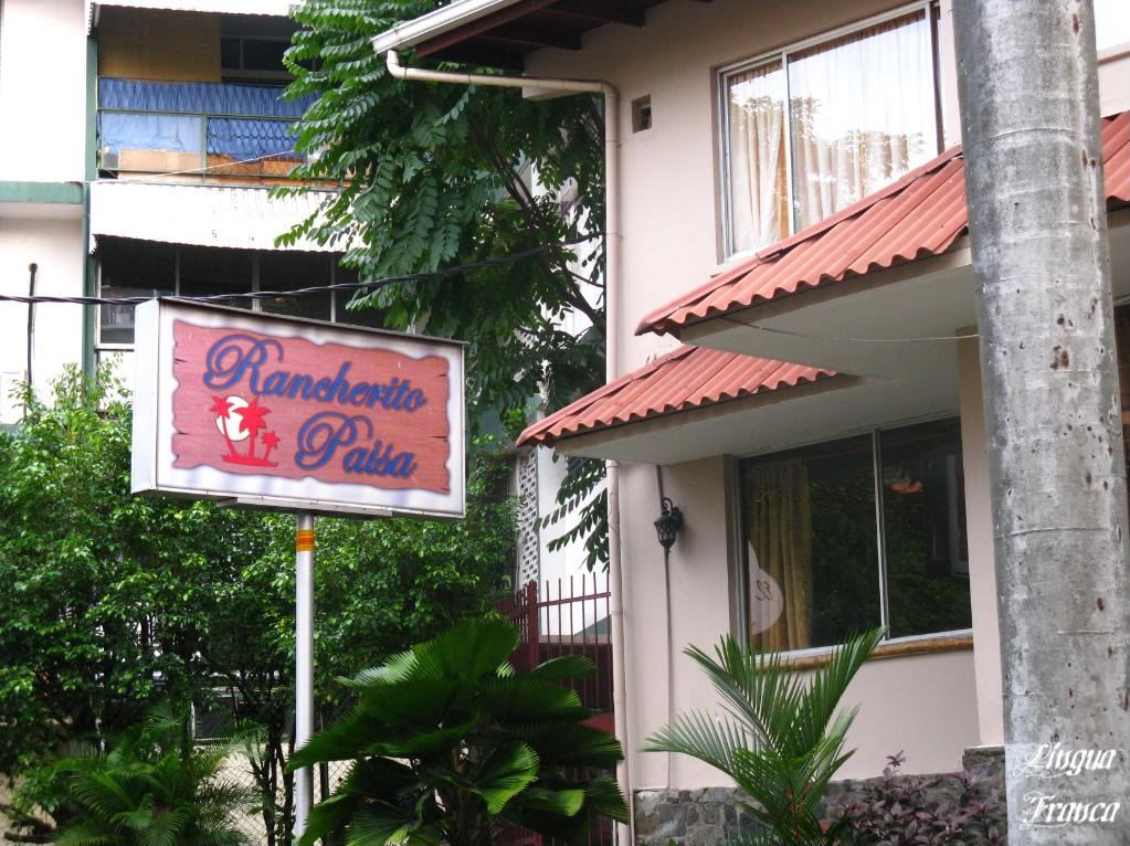 Photograph of the exterior sign and corner of El Rancherito Paisa located at Via Argentina in Panama City, Panama. (Credit: Omar Upegui R.)