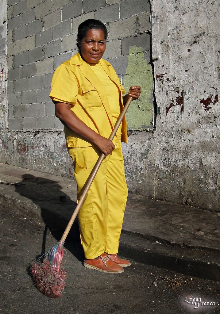 This is Xenia posing for the camera with a friendly attitude. She looks beautiful in her bright yellow uniform. (Credit: Omar Upegui R./Michael Moore)