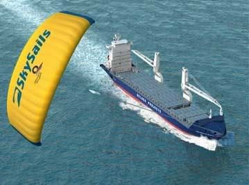 Alternative energy is being used in the shipping industry. In the near future it could become common to see some of the largest ships in the world towed by kites the size of soccer fields.