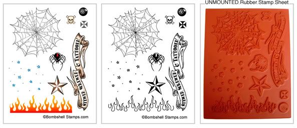 The "Tattoo Background" stamp set includes: View gallery art using these 