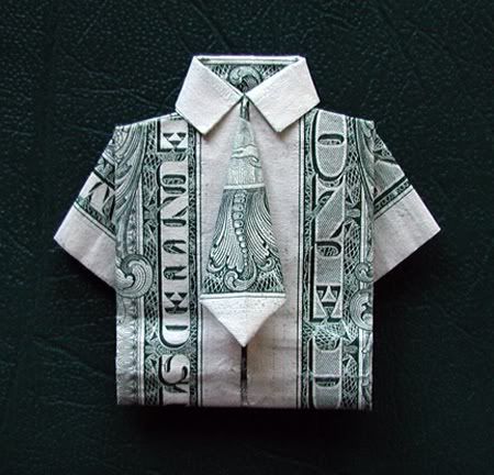 dollar bill origami shirt. dollar bill origami shirt.