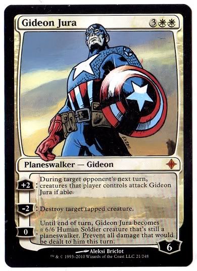 Gideon Jura Altered Art Eric Klug alters magic the gathering art altered artwork Captain America comic book art