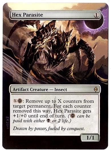 Hex Parasite altered art magic the gathering MTG Card art by Eric Klug Magic the Gathering art gallery Gold Eagle altered MTG