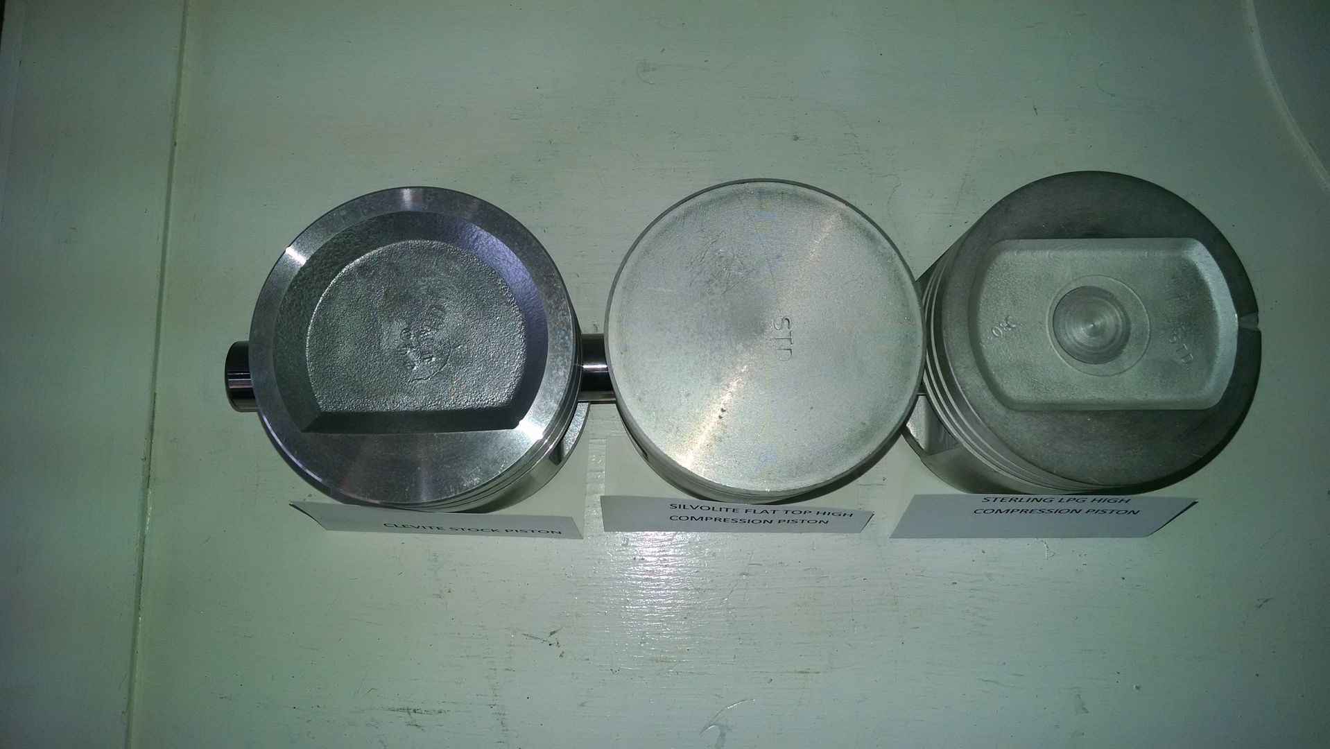 292 Chevy Flat Top Pistons Standard Bore Set of Six. Cast Pistons 101