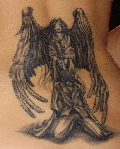 Angel+with+devil+horns+tattoo