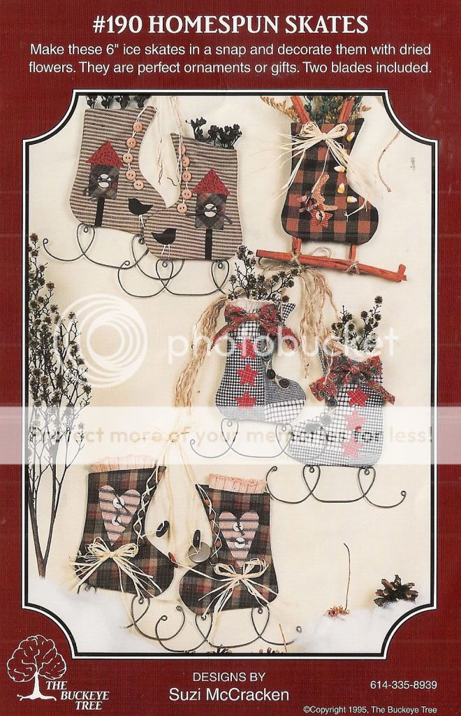 Stuffed 6 Ice Skates Wire Runners Holiday NEW PATTERN  