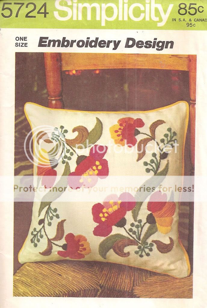 Simplicity 5724 Pillow Embroidery Design New Pattern
