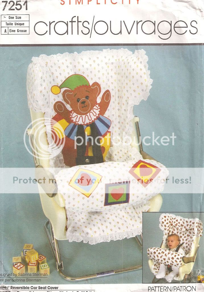 SIMPLICITY 7251 Baby Car Seat Cover NEW PATTERN  