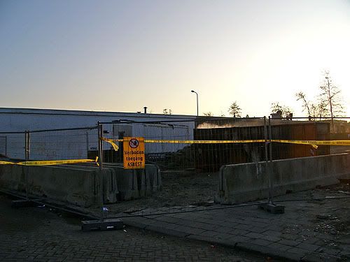 Smeulend vuur in container