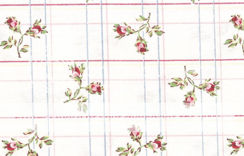 Cottage Romance Floral Rose Buds on White Fabric 1 Yard  