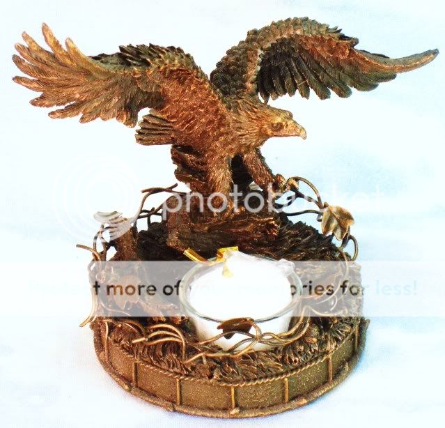 Bronze Eagle Candle Votive Tea Light Statue Bird NEW  