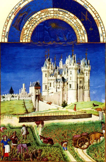 September's Calendar Image from Les Tres Riches Heures de Duc du Barry ...