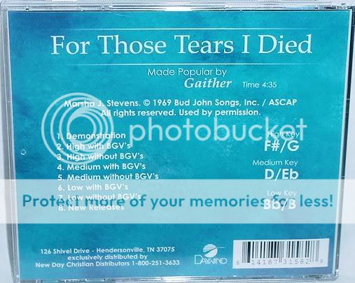 Gaither for Those Tears I Died New Accompaniment CD