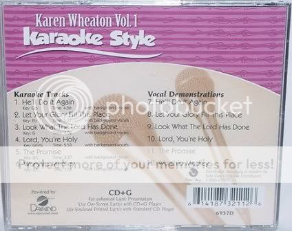 Karen Wheaton V1 Christian Gospel Karaoke NEW CD+G  