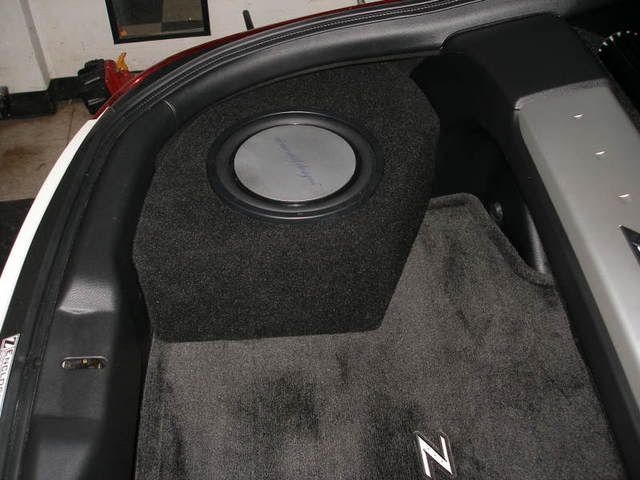FRONT FIRE w/ Z LOGO Subwoofer Box for Nissan 350z Coupe Sub Box 1-10"  Nice!