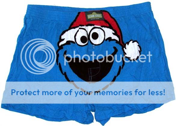 Sesame Street Men's Boxers Boxer Shorts Mens Size XL Cookie Monster Christmas