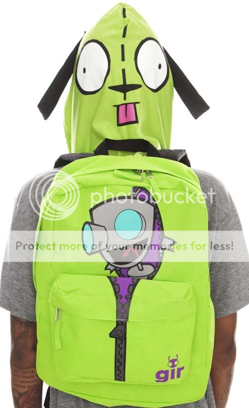 INVADER ZIM Gir Hooded BACKPACK New Back to School BTS  