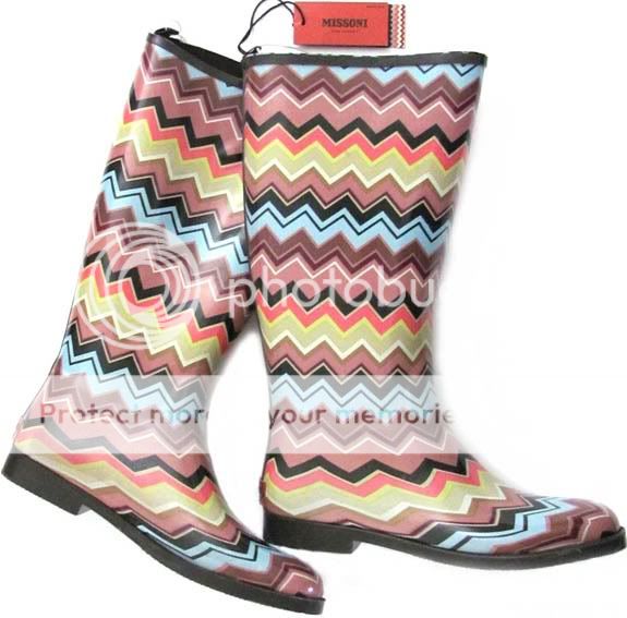 MISSONI For Target Multicolor Fuschia Venetian RAIN BOOTS Boot Sz 9 