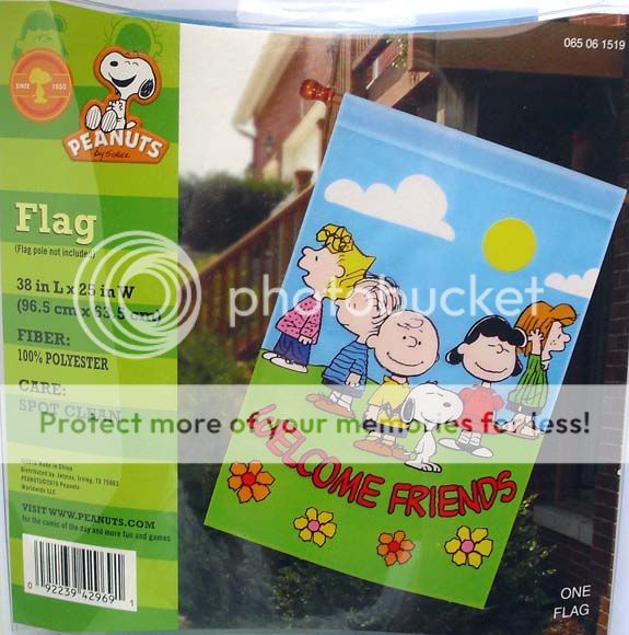 SNOOPY Welcome Friends FLAG 38 x 25 PEANUTS Summer  