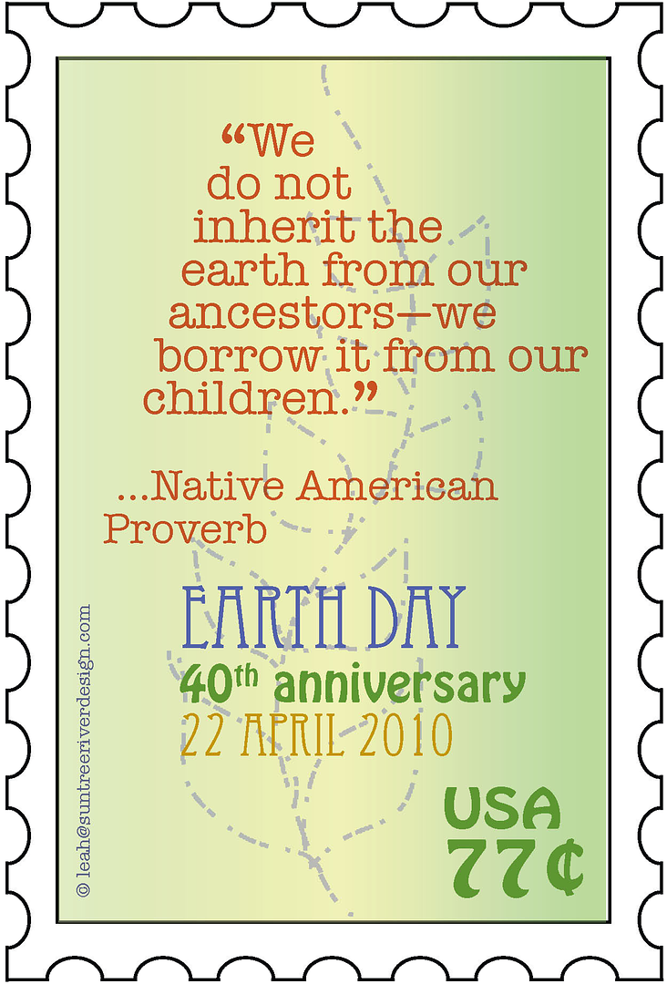 earth day stamp words