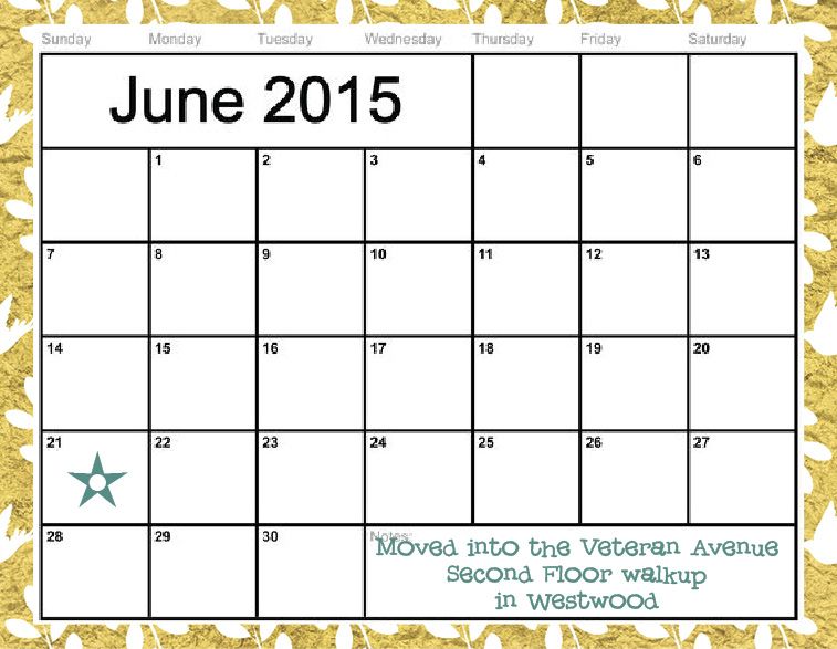 June 2015 calendar
